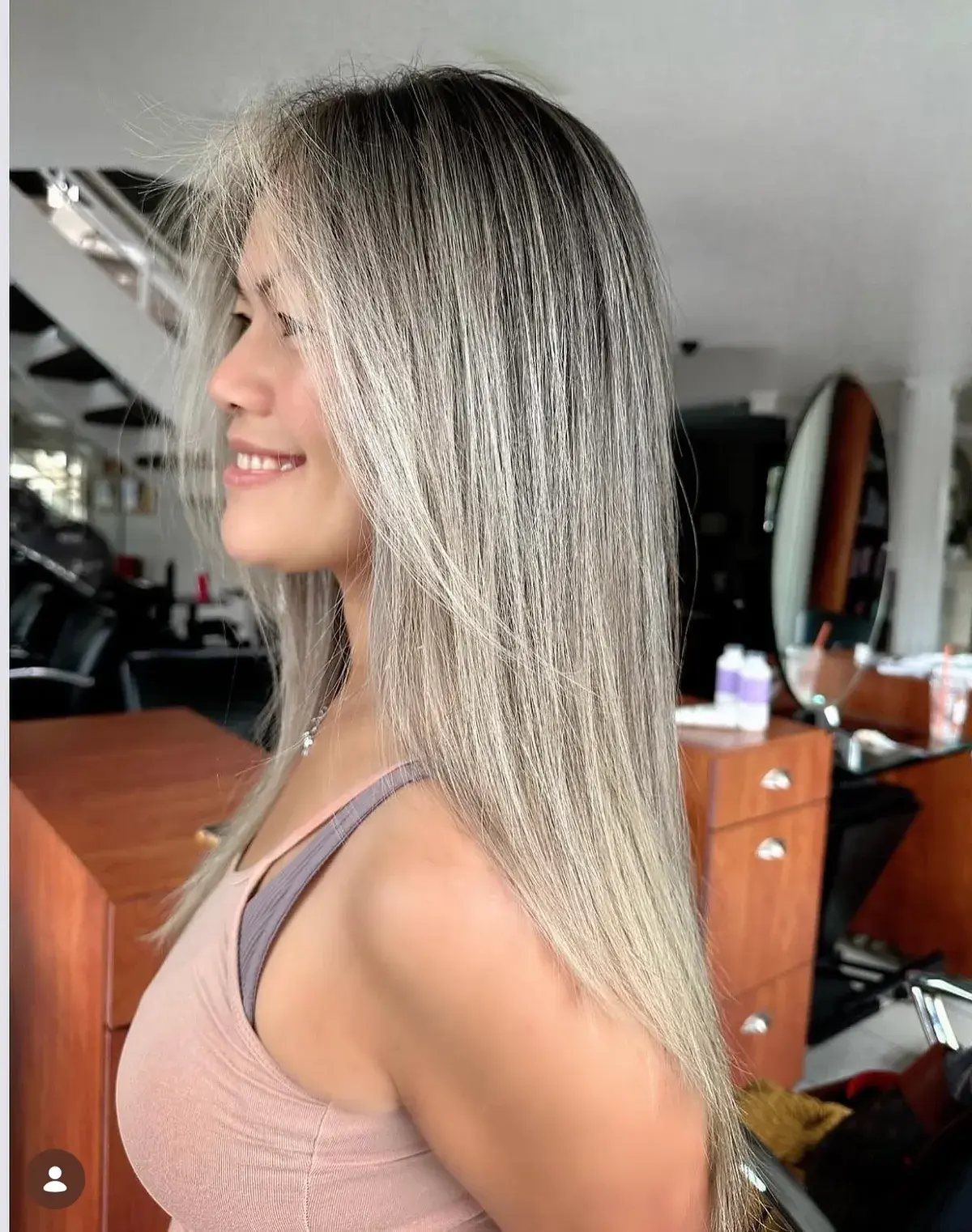 After: sleek ashy custom blonde