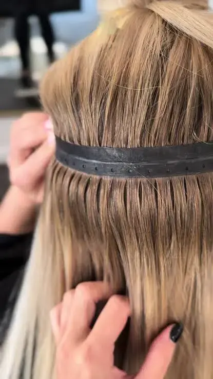Butterfly weft extensions mid-install