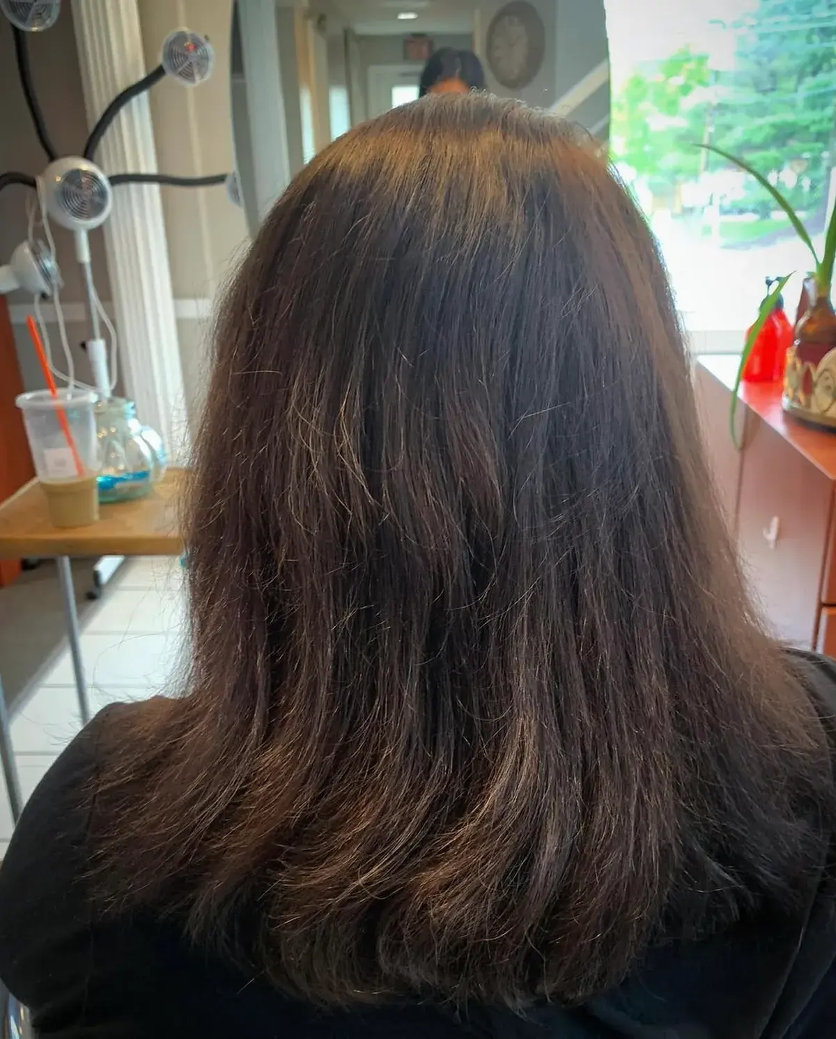 Before: natural hair, pre K-tip extensions