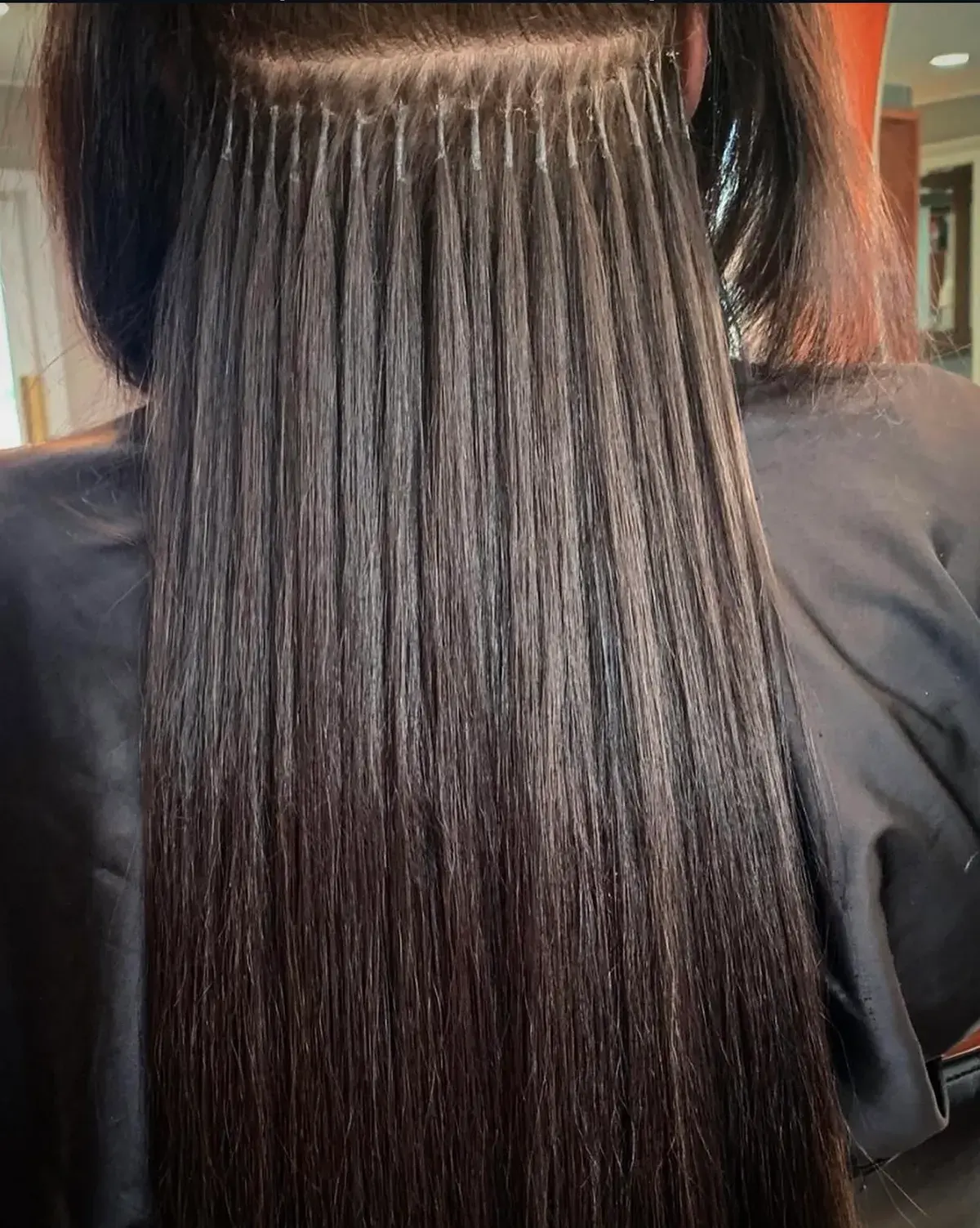 K-tip keratin bonds close-up during an install